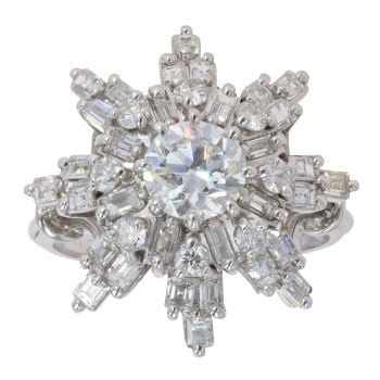 18ct White Gold 2.75ct Diamond Cluster Ring
