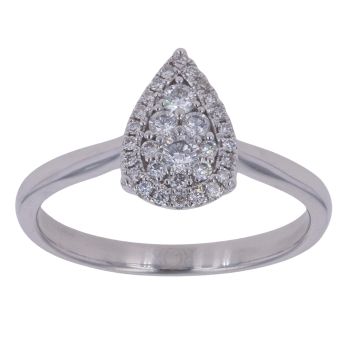 18ct White Gold 0.20ct Brilliant Cut Diamond Cluster Ring