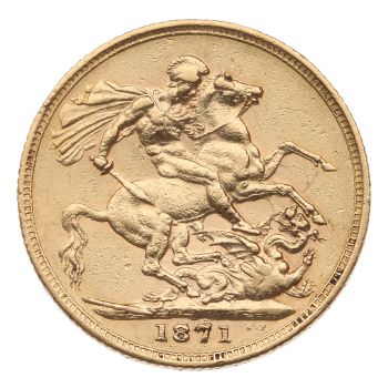 1871 Victoria Young Head Australia Full Sovereign Coin