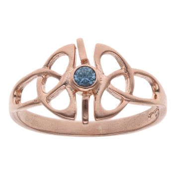 9ct Rose Gold Blue Stone Fancy Clogau Ring