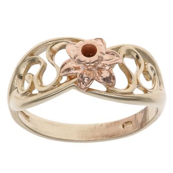 9ct Yellow and Rose Gold Daffodil Openwork Clogau Ring