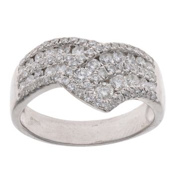 18ct White Gold 1.00ct Brilliant Cut Diamond Wishbone Ring