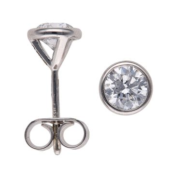 9ct White Gold 1.00ct Brilliant Cut Lab Grown Diamond Stud Earrings