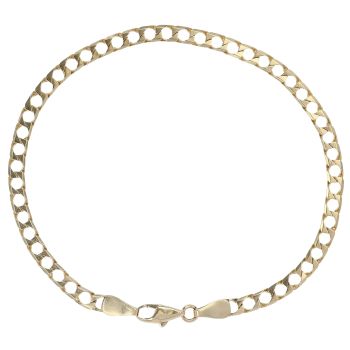 9ct Yellow Gold Square Curb Bracelet 8"