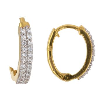 22ct Yellow Gold Cubic Zirconia Hoop Earrings
