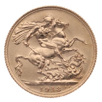 1913 George V Large Head UK Full Sovereign Coin