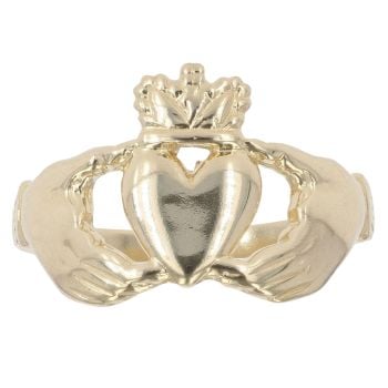 9ct Yellow Gold Plain Claddagh Ring