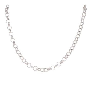 Silver Patterned And Plain Belcher Chain 20" By Icesia