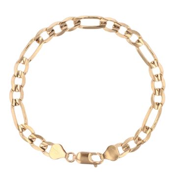 9ct Yellow Gold Figaro Bracelet 7.5"