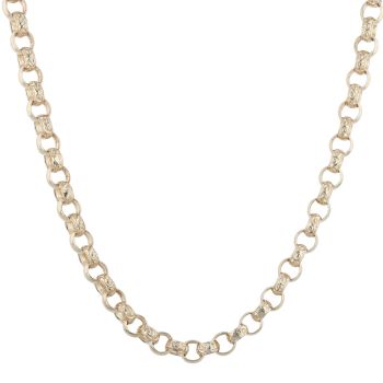9ct Yellow Gold Patterned Belcher Chain 18"