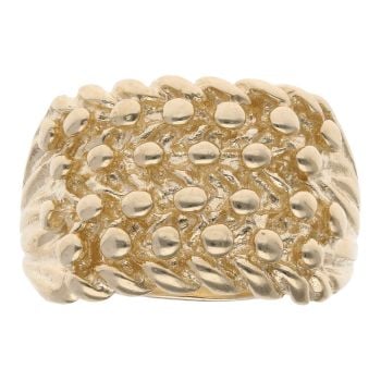 9ct Yellow Gold Four Row Keeper Ring