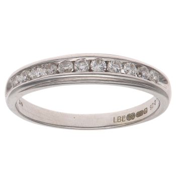 9ct White Gold 0.25ct Brilliant Cut Diamond Half Eternity Ring