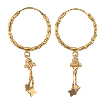 22ct Yellow Gold Twisted Hoop Earrings