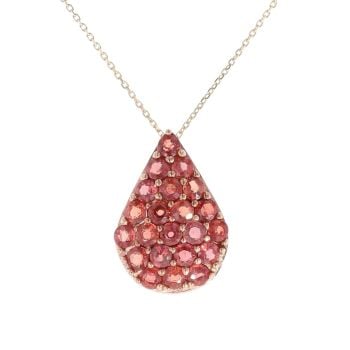 9ct Yellow Gold Red Spinel Pendant and Chain 18"