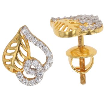 22ct Yellow Gold Cubic Zirconia Fancy Stud Earrings