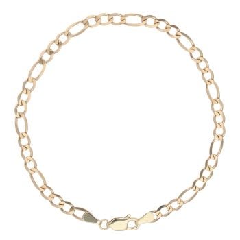 9ct Yellow Gold Figaro Bracelet 7.5"