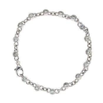 18ct White Gold 4.00ct Diamond Bracelet 8"