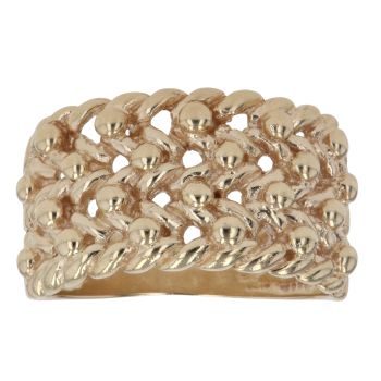 9ct Yellow Gold Four Row Keeper Ring
