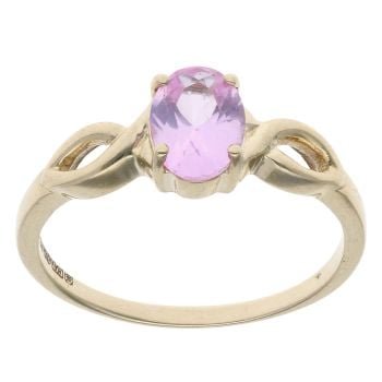 9ct Yellow Gold Pink Sapphire Single Stone Ring