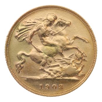 1903 Edward VII Large Head UK Half Sovereign Coin