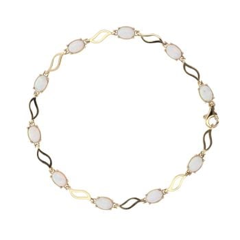 9ct Yellow Gold Created Opal Bracelet 7.5"