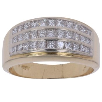 14ct Yellow Gold 1.00ct Princess Cut Diamond Fancy Ring