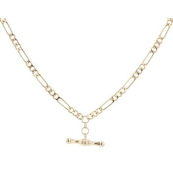9ct Yellow Gold Figaro T-Bar Chain 20"