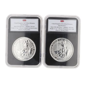2015 and 2016 UK Britannia Coin Set Boxed