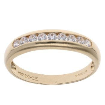 14ct Yellow Gold Cubic Zirconia Half Eternity Ring