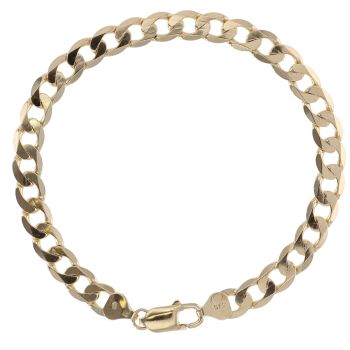 9ct Yellow Gold Curb Bracelet 9"
