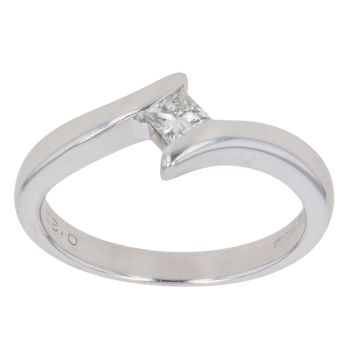 18ct White Gold 0.20ct Princess Cut Diamond Solitaire Ring