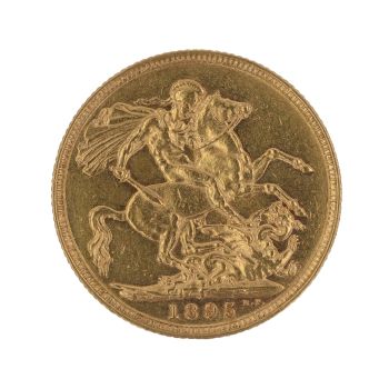 1895 Victoria Old Head Australia Full Sovereign Coin