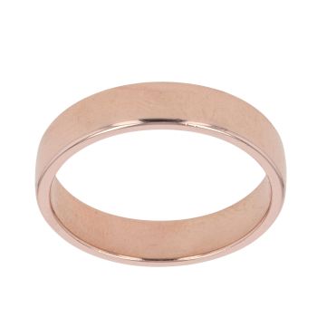 9ct Rose Gold Court Wedding Band 5mm