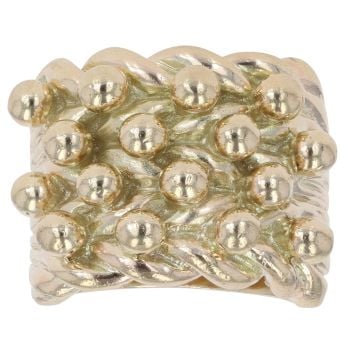 9ct Yellow Gold Four Row Keeper Ring