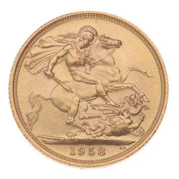 1958 Elizabeth II Full Sovereign Coin