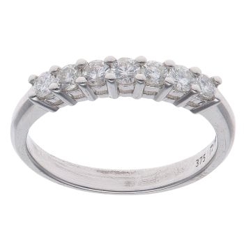 18ct White Gold 0.50ct Brilliant Cut Diamond Seven Stone Eternity Ring