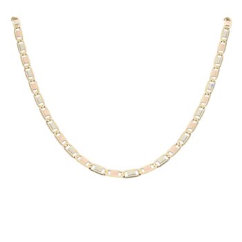 14ct Yellow, White and Rose Gold Fancy Chain 18"