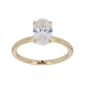 18ct Yellow Gold 1.27ct Oval Cut Lab Grown Diamond Solitaire Ring