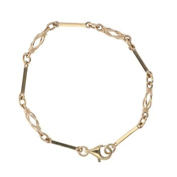 9ct Yellow Gold Fancy Twists And Bars Bracelet 7.5"