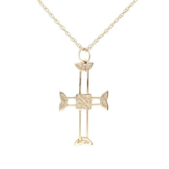 9ct Yellow Gold Celtic Cross Pendant And Chain 18"