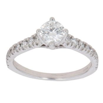 Platinum 0.82ct Brilliant Cut Diamond Solitaire Ring