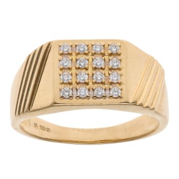 18ct Yellow Gold 0.25ct Brilliant Cut Diamond Signet Ring