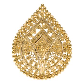 22ct Yellow Gold Filigree Pear Adjustable Ring