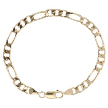 9ct Yellow Gold Figaro Bracelet 7.5"