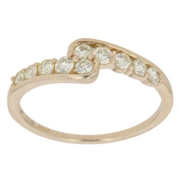 9ct Yellow Gold 0.40ct Brilliant Cut Diamond Fancy Ring