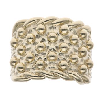 9ct Yellow Gold Five Row Keeper Ring
