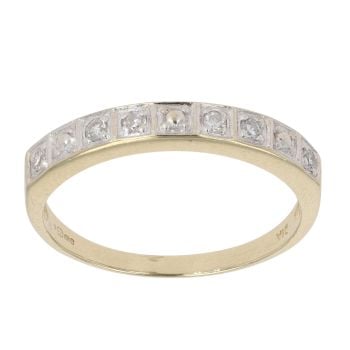 9ct Yellow Gold 0.05ct Diamond Half Eternity Ring