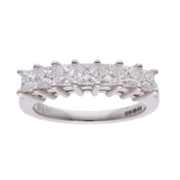 18ct White Gold 1.13ct Diamond Half Eternity Ring