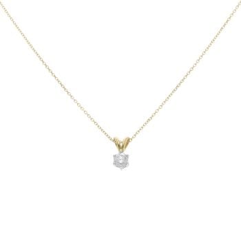 18ct Yellow Gold 0.35ct Brilliant Cut Diamond Solitaire Pendant and Chain 18"