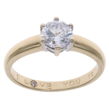 9ct Yellow Gold Cubic Zirconia Single Stone Ring